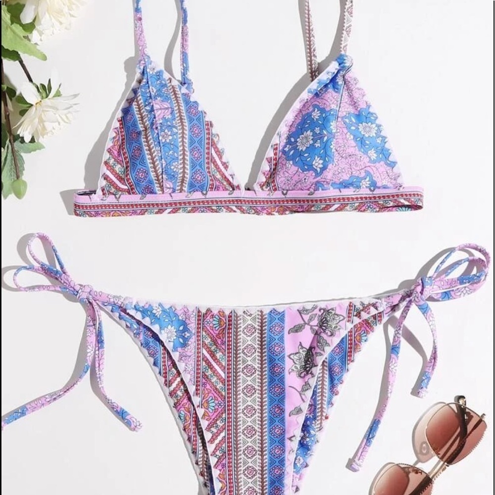 Boho Paisley Multi-Colored Bikini Swimwear 2 Pc